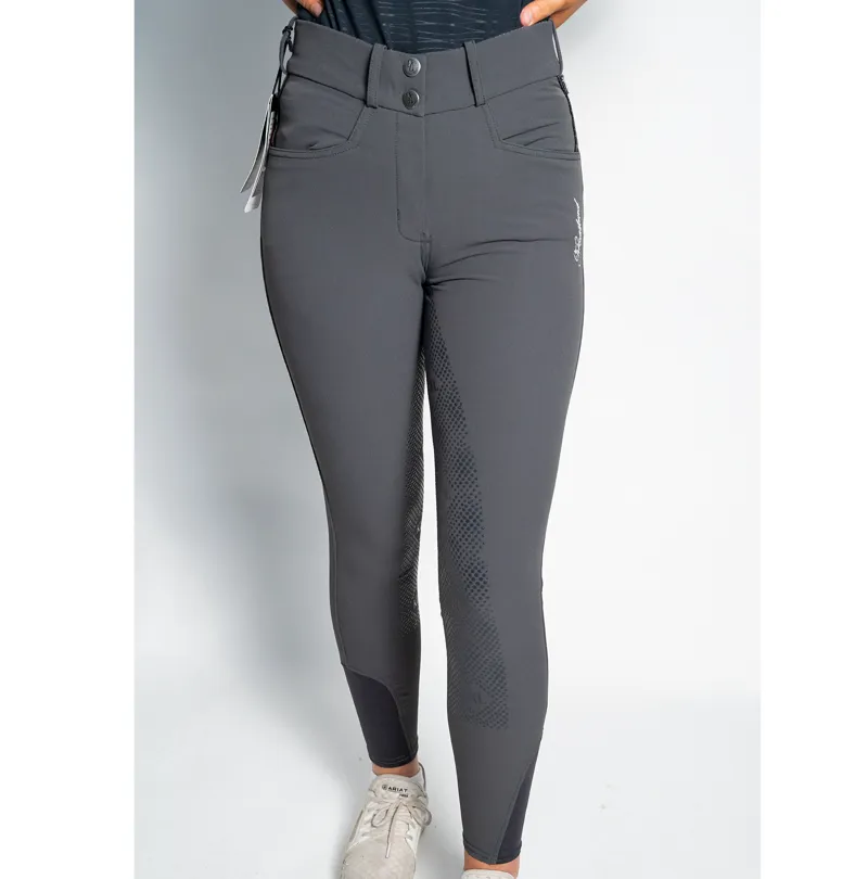 Kingsland Kadi Ladies Full Silicone Seat Breeches -Grey Pinstripe